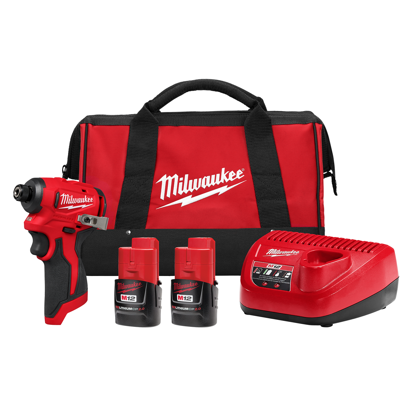 Milwaukee M12™ Subcompact Brushless 1/4" Hex Impact Driver Kit