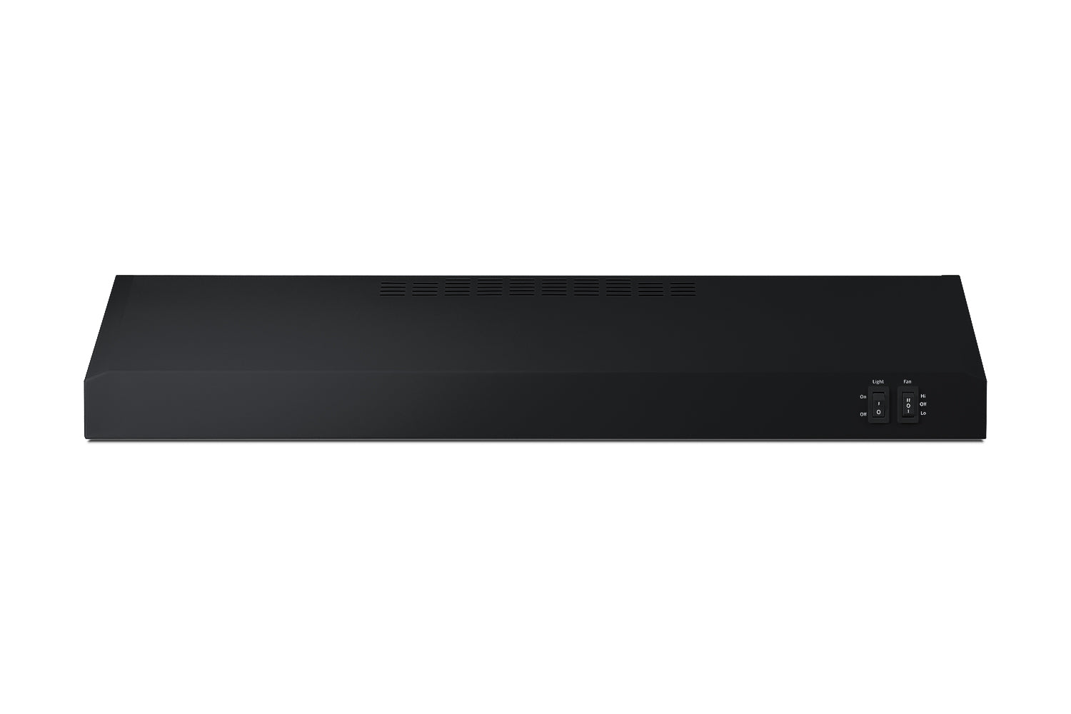 Black 30-inch under cabinet convertible range hood designed for kitchen ventilation and home improvement collections