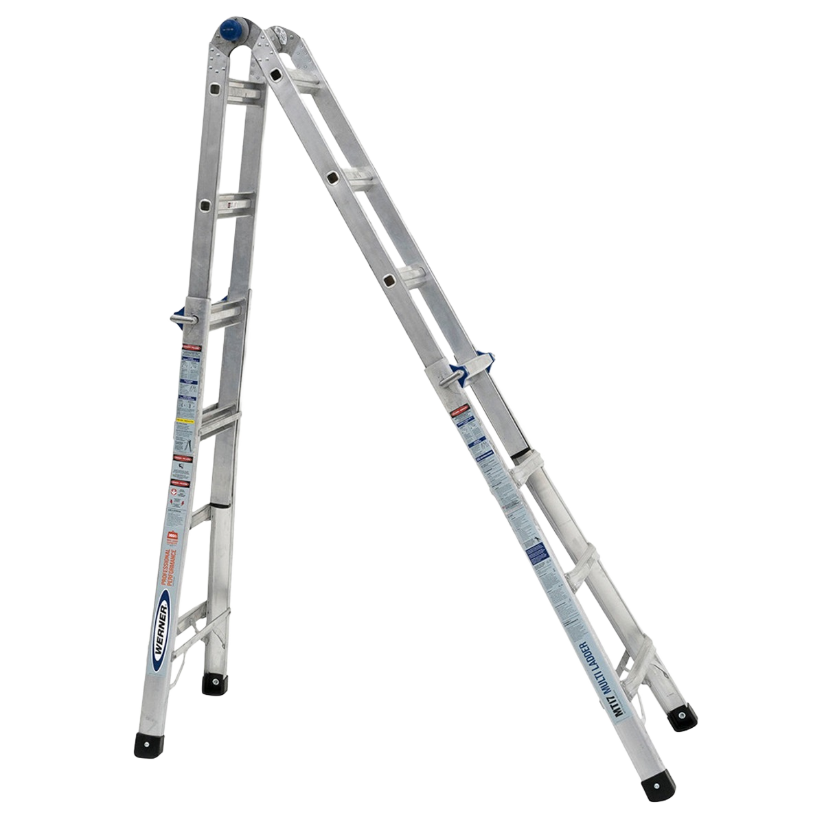 Werner Aluminum Multi-Position Telescoping Ladder with 300 lb. Load Capacity, 17 ft.