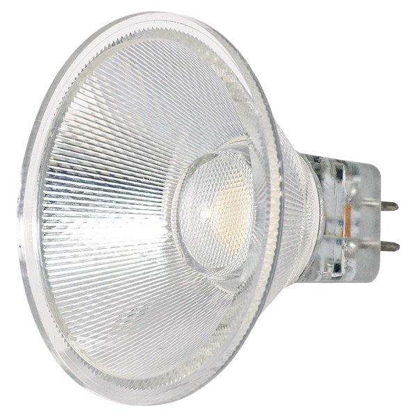 Clear 3 watt MR16 LED light bulb with GU5.3 base for energy-efficient lighting and home improvement projects