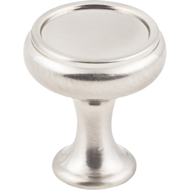 Satin nickel mushroom cabinet knob with smooth rounded top for furniture hardware and home improvement collections