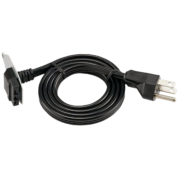 Black power cord with plug and connector for plumbing parts and repair in home improvement tools collection