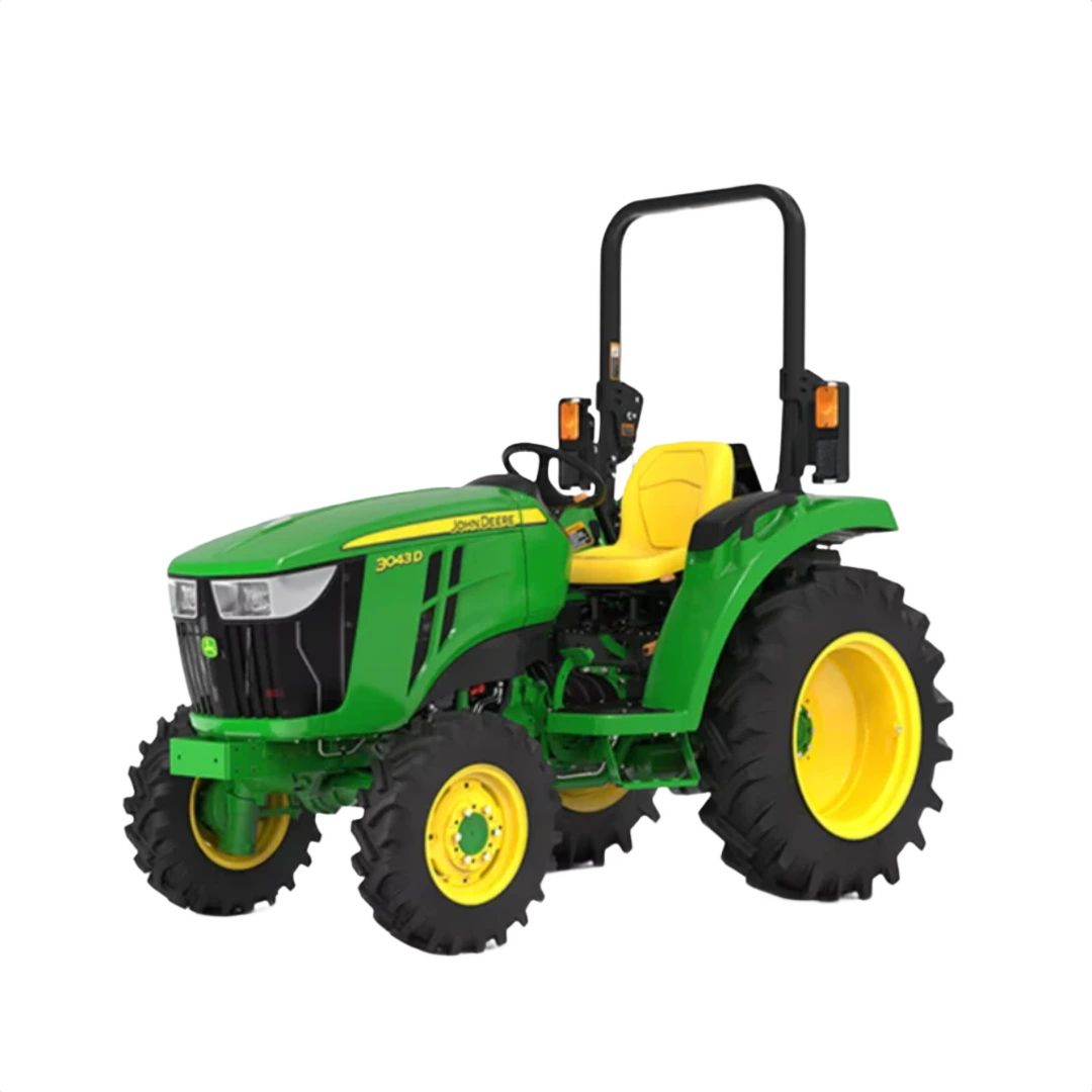 Green and yellow compact tractor with large rear tires and open operator seat for home improvement tasks