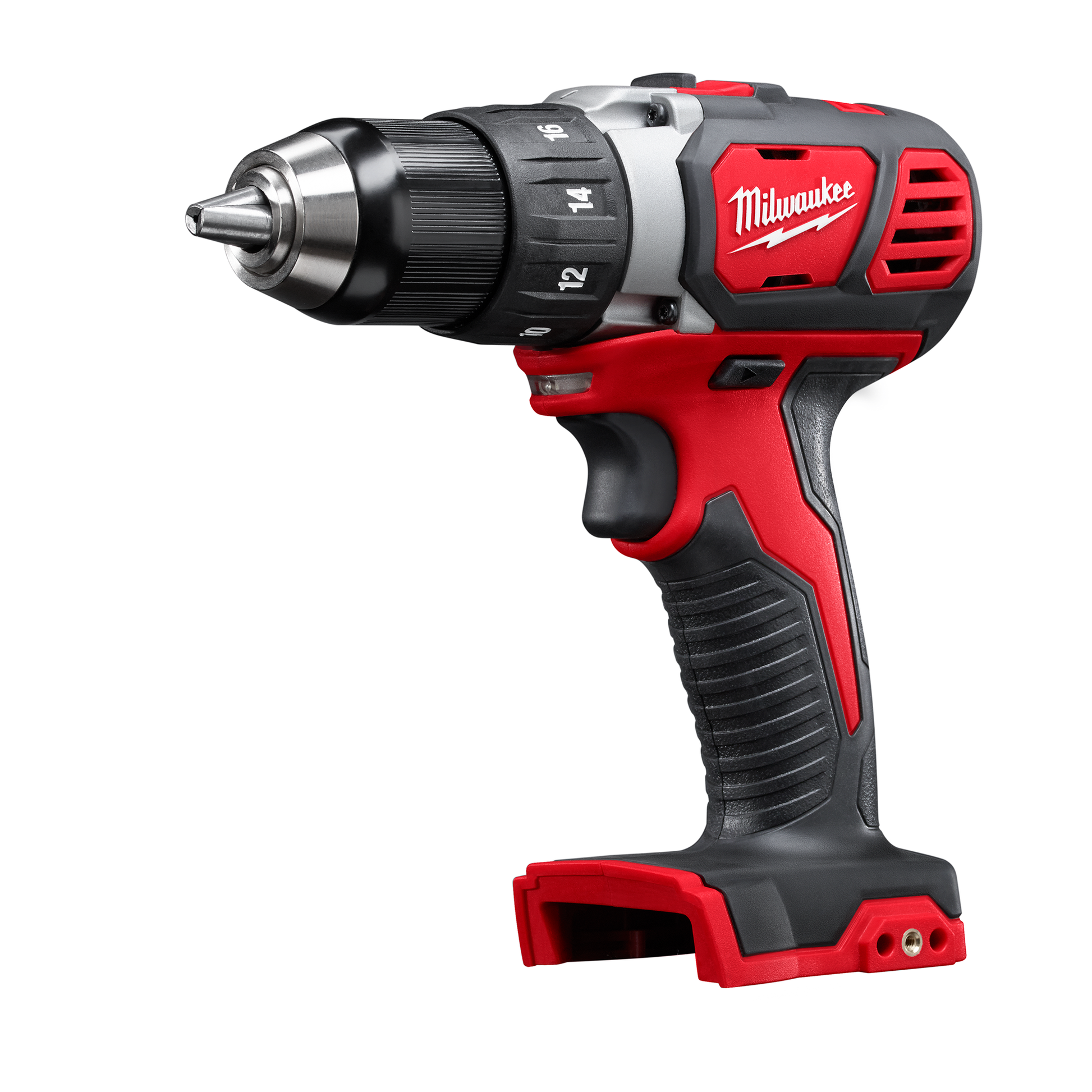 Compact red and black cordless drill driver with adjustable torque settings and ergonomic soft-grip handle for home improvement tasks