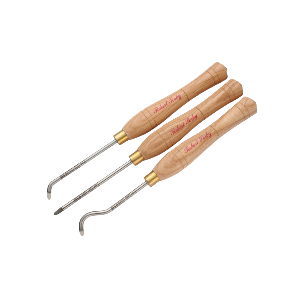 Three micro hollowing tools with wooden handles for precise woodworking under $100 collection