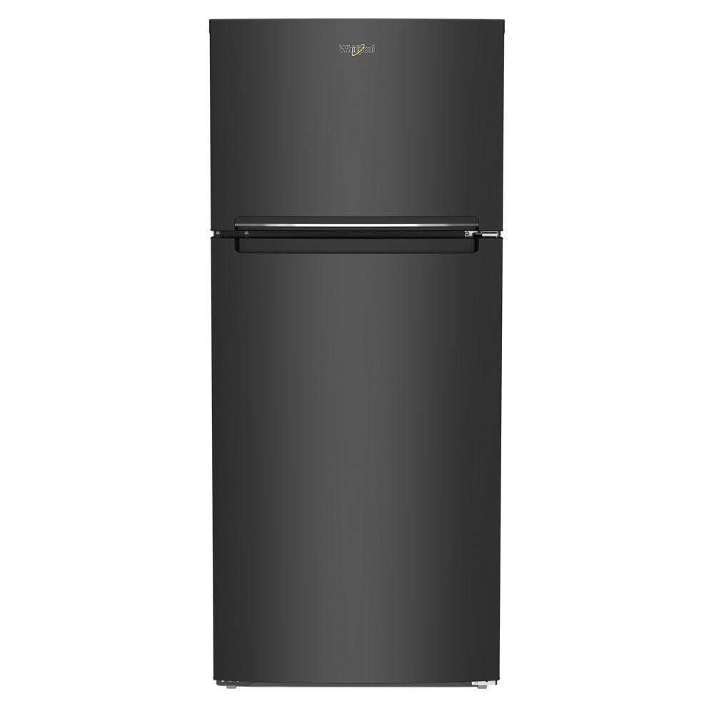 Black top-freezer refrigerator with sleek handle design from refrigerators and kitchen appliances collections