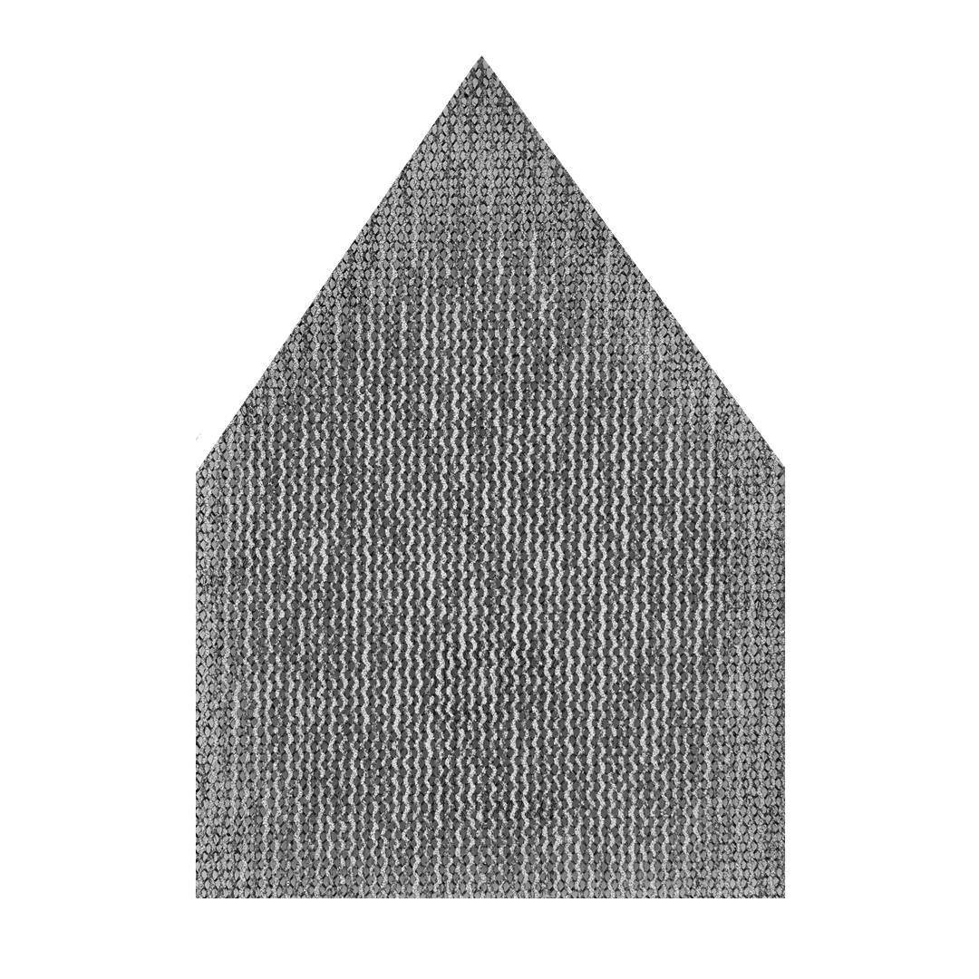 Gray mesh sanding sheet with 150 grit texture designed for orbital sanders in tools and home improvement projects