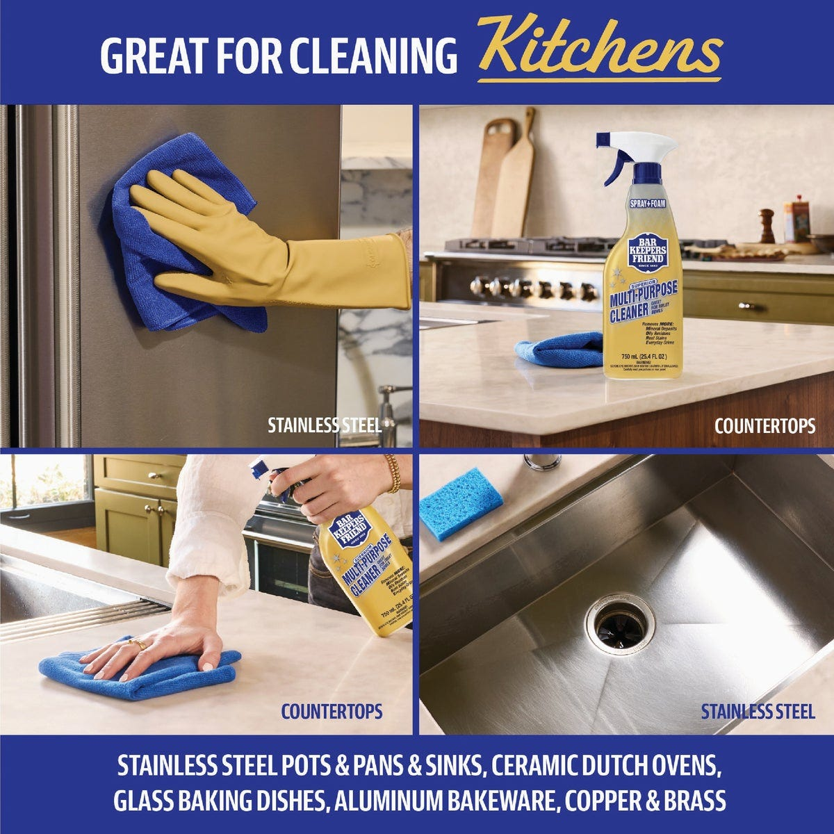 Bar Keepers Friend 25.4 Oz. Spray and Foam Multi-Purpose Cleaner