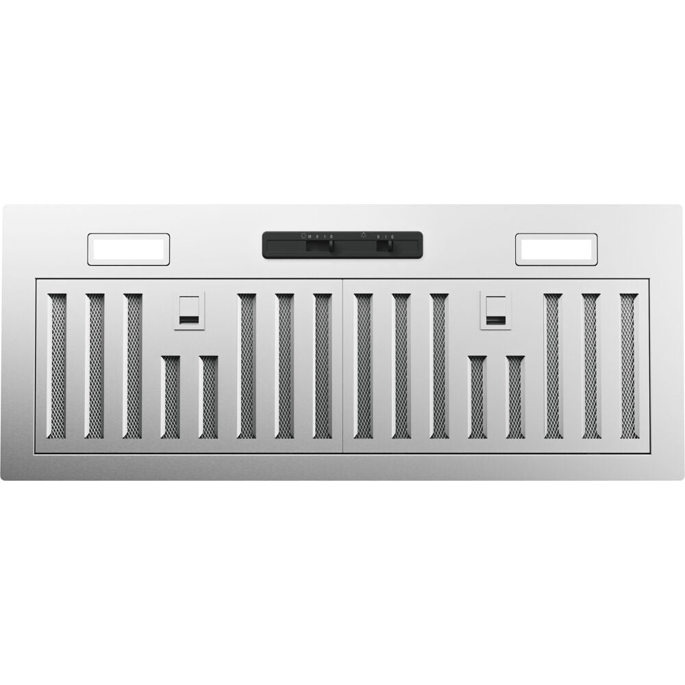 Stainless steel insert hood with hybrid baffle filters and LED lights for kitchen ventilation in range hood collection