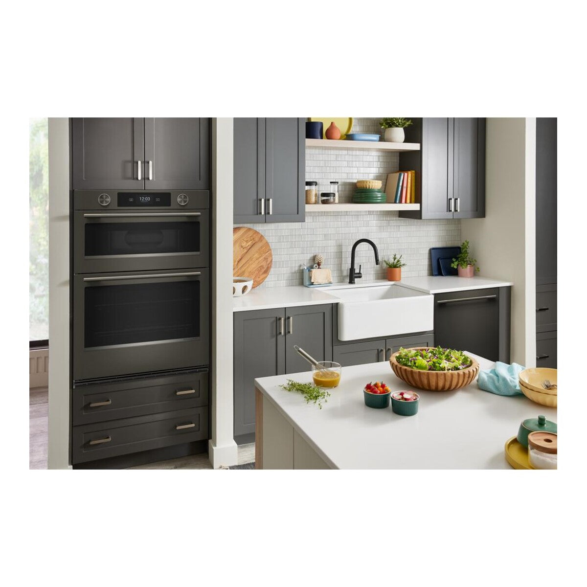 30-inch Smart Electric Combo Wall Oven with Assisted Cooking Modes - Black Ore