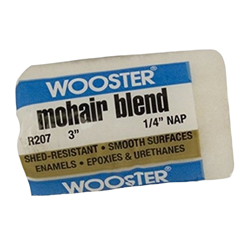 3-inch mohair blend roller cover with 1/4-inch nap for smooth finishes on enamels and urethanes in paint supplies collection