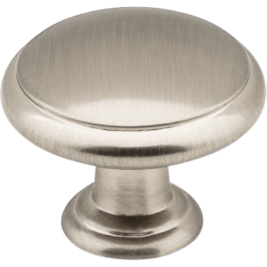 Satin nickel cabinet knob with mushroom shape for furniture hardware and home improvement collections under $50