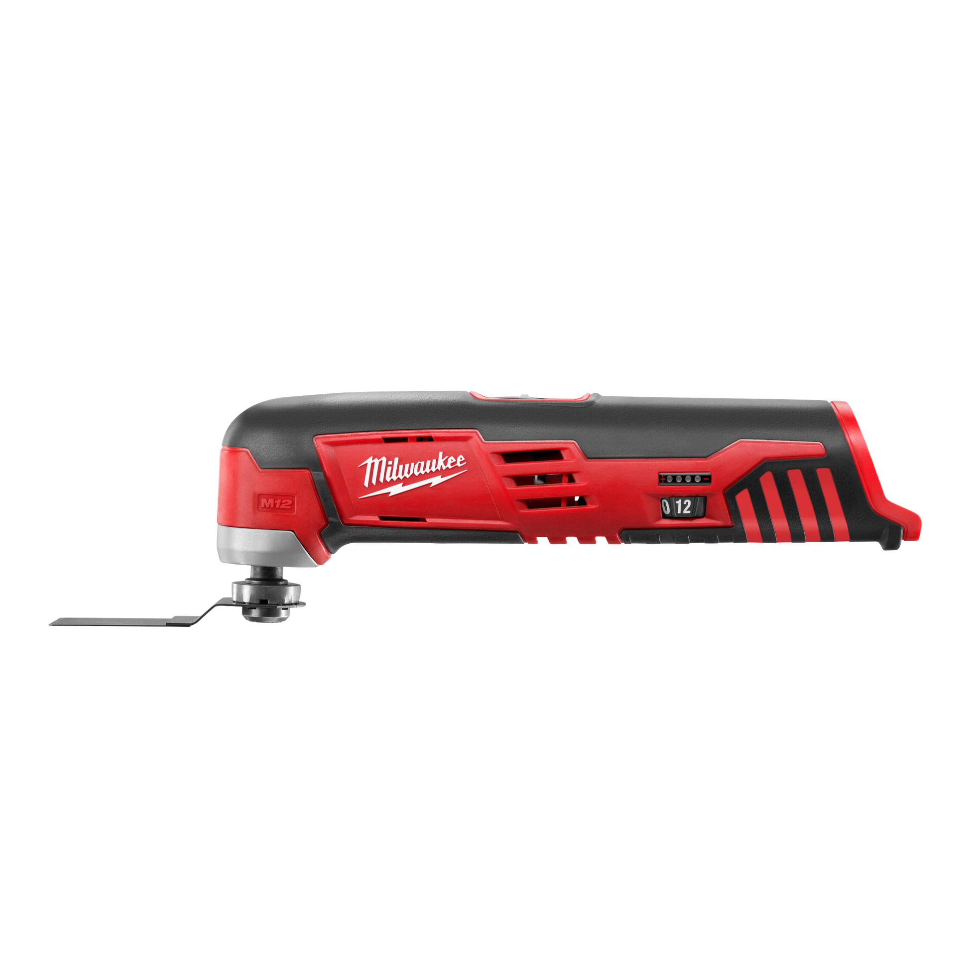 Red and black cordless multi-tool with adjustable speed dial designed for versatile home improvement tasks