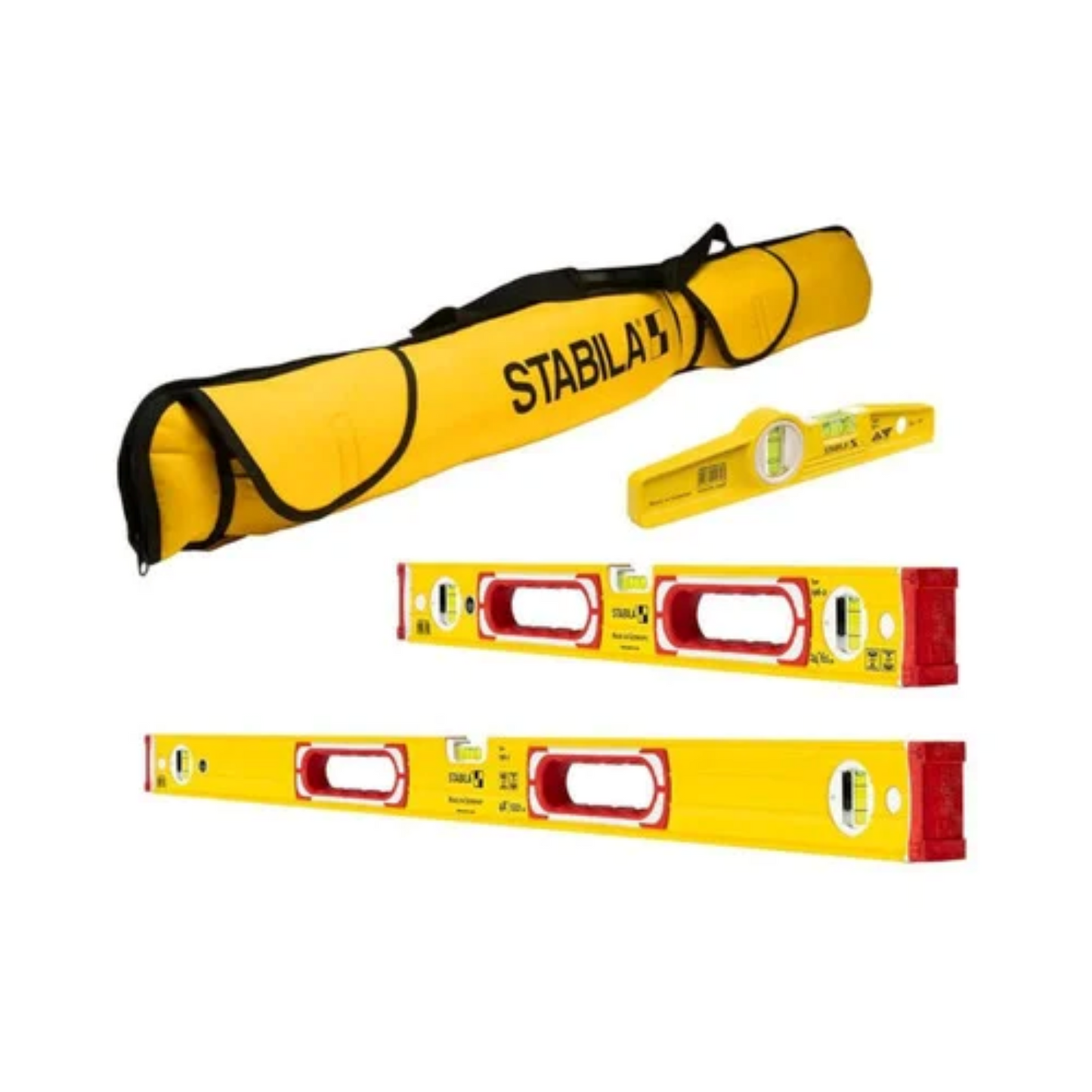 Stabila Type 196 Classic 3-Pc. Spirit Level Set w/Carrying Case