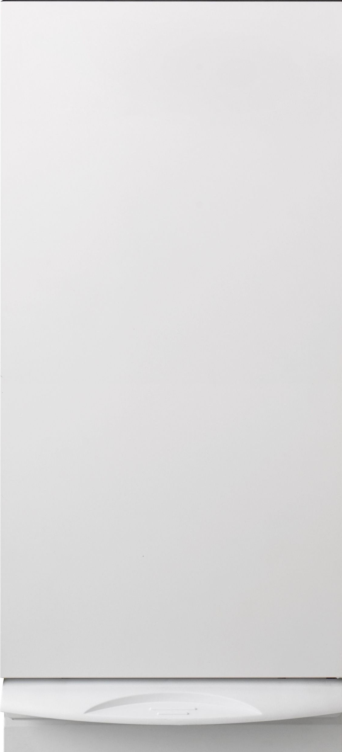 Built-in white trash compactor with simple front panel, designed for kitchen and home improvement appliances collection