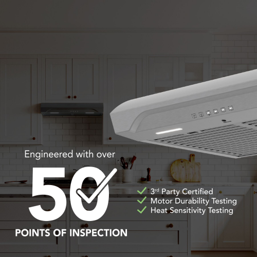 30" Under-Cabinet Range Hood, 490 MAX Blower CFM 1.1 Sones, 3 Speed