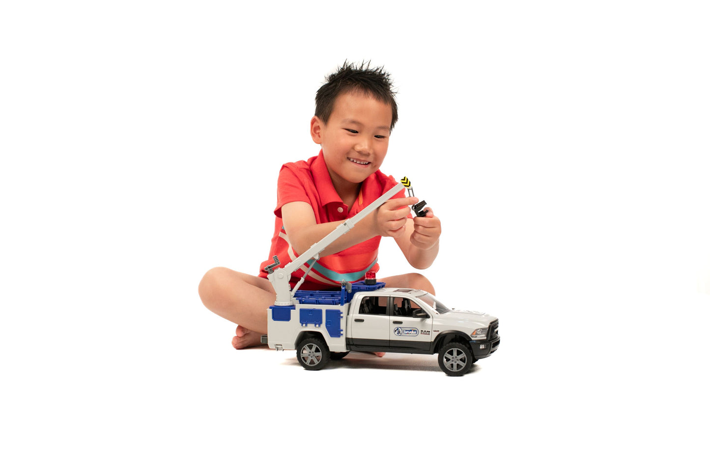 Bruder RAM Service Truck w/ Crane and Rotating Light