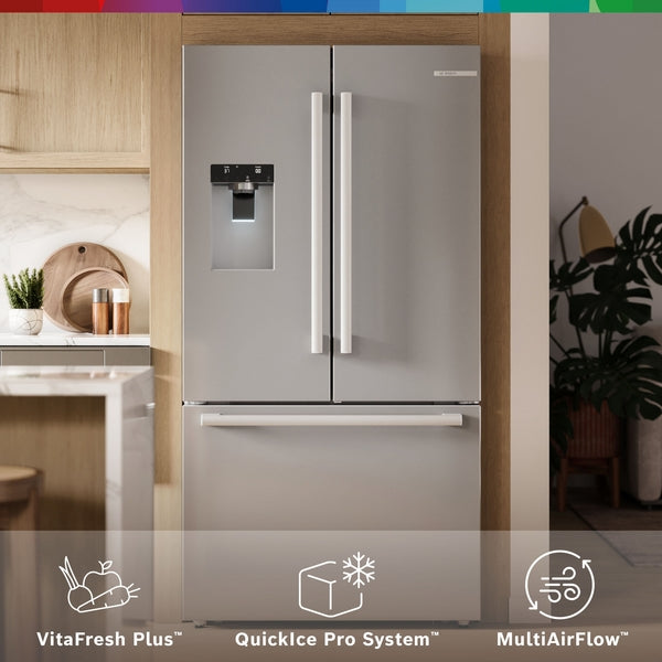500 Series, French Door Bottom Mount Refrigerator, 36'', Stainless Steel