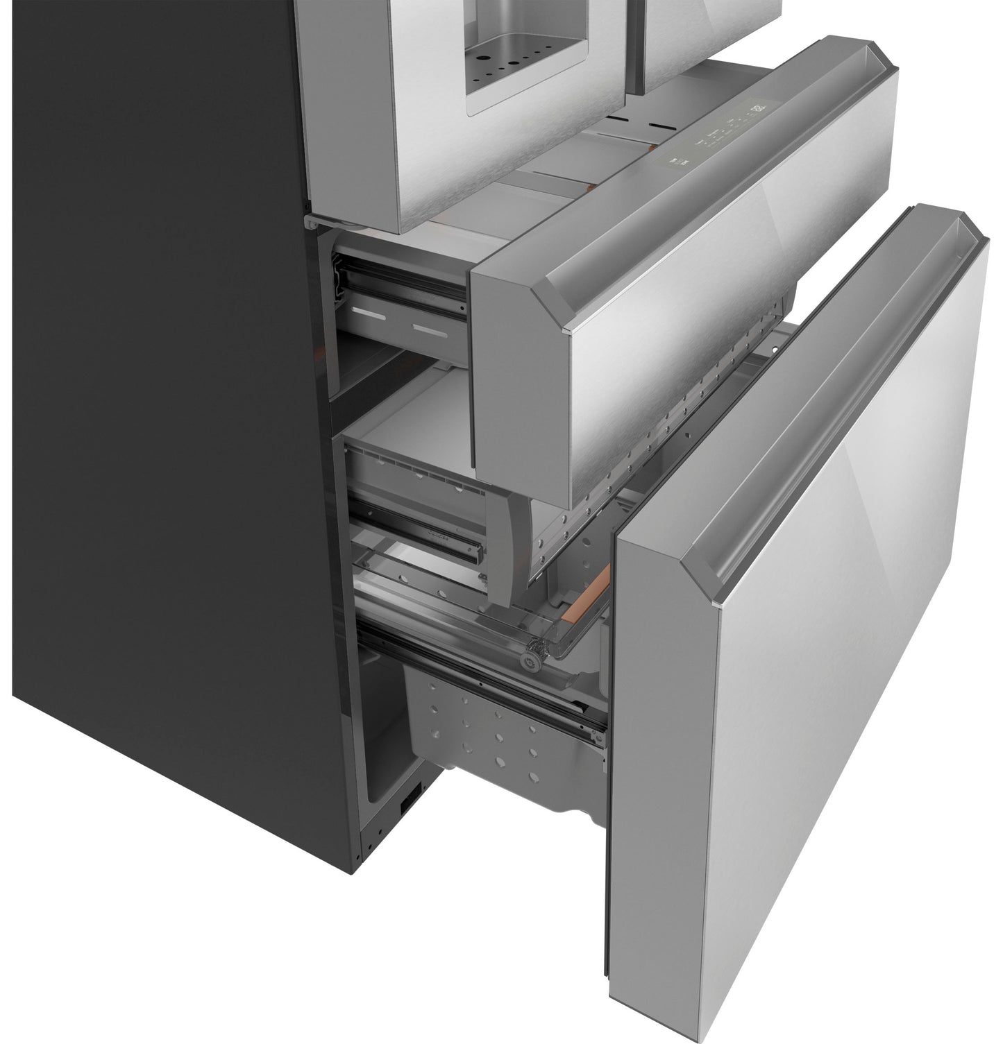 CAFÉ™ ENERGY STAR® 22.3 Cu. Ft. Smart Counter-Depth 4-Door French-Door Refrigerator in Platinum Glass