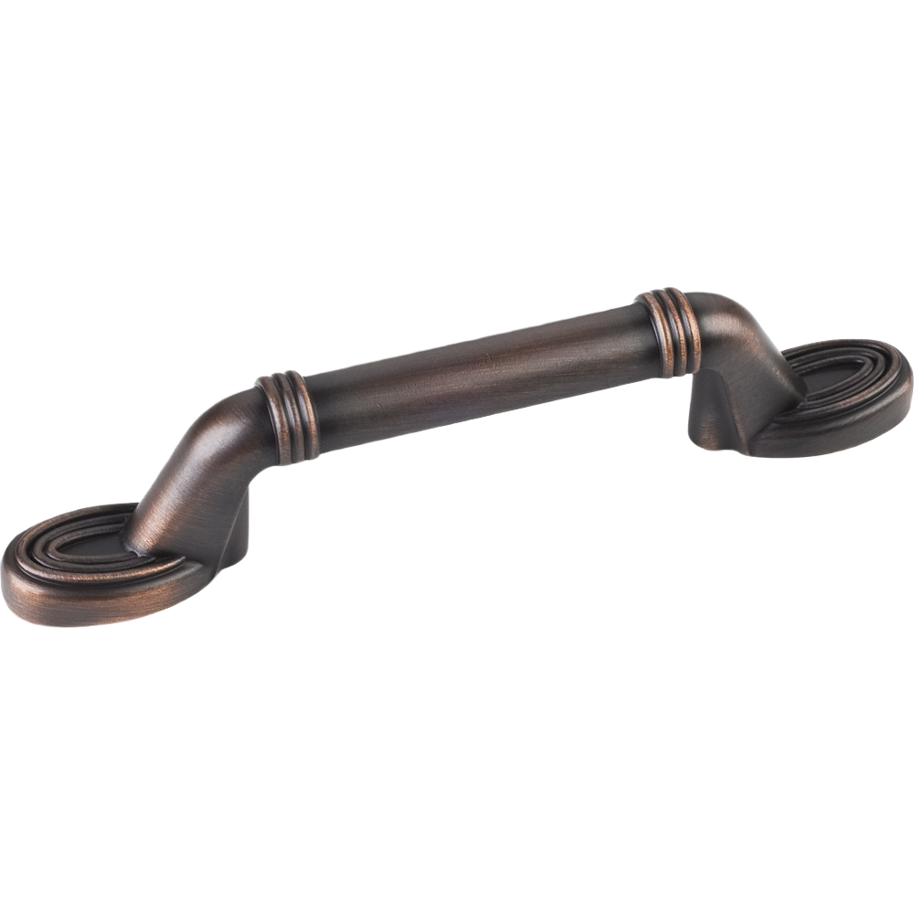 Brushed oil rubbed bronze cabinet pull with decorative round base for furniture and home improvement projects