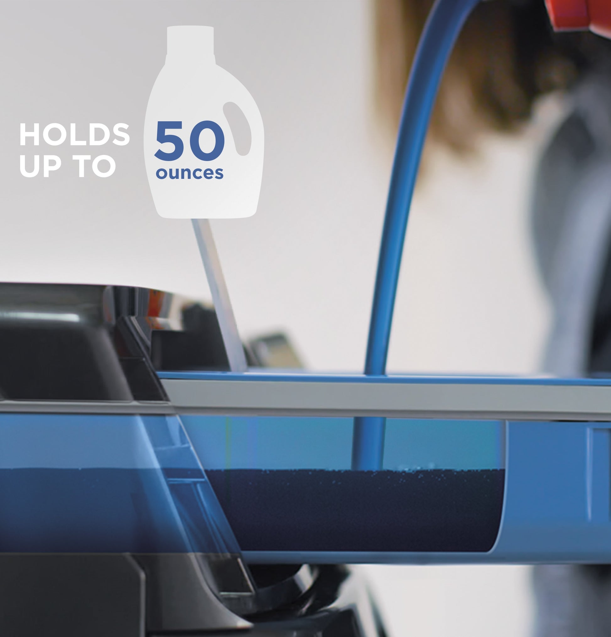 Transparent detergent dispenser holding up to 50 ounces in a smart front load washer from washers and dryers collection