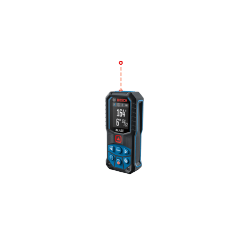 Compact Bosch laser distance meter with red beam and digital display for precise measurements in home improvement tasks