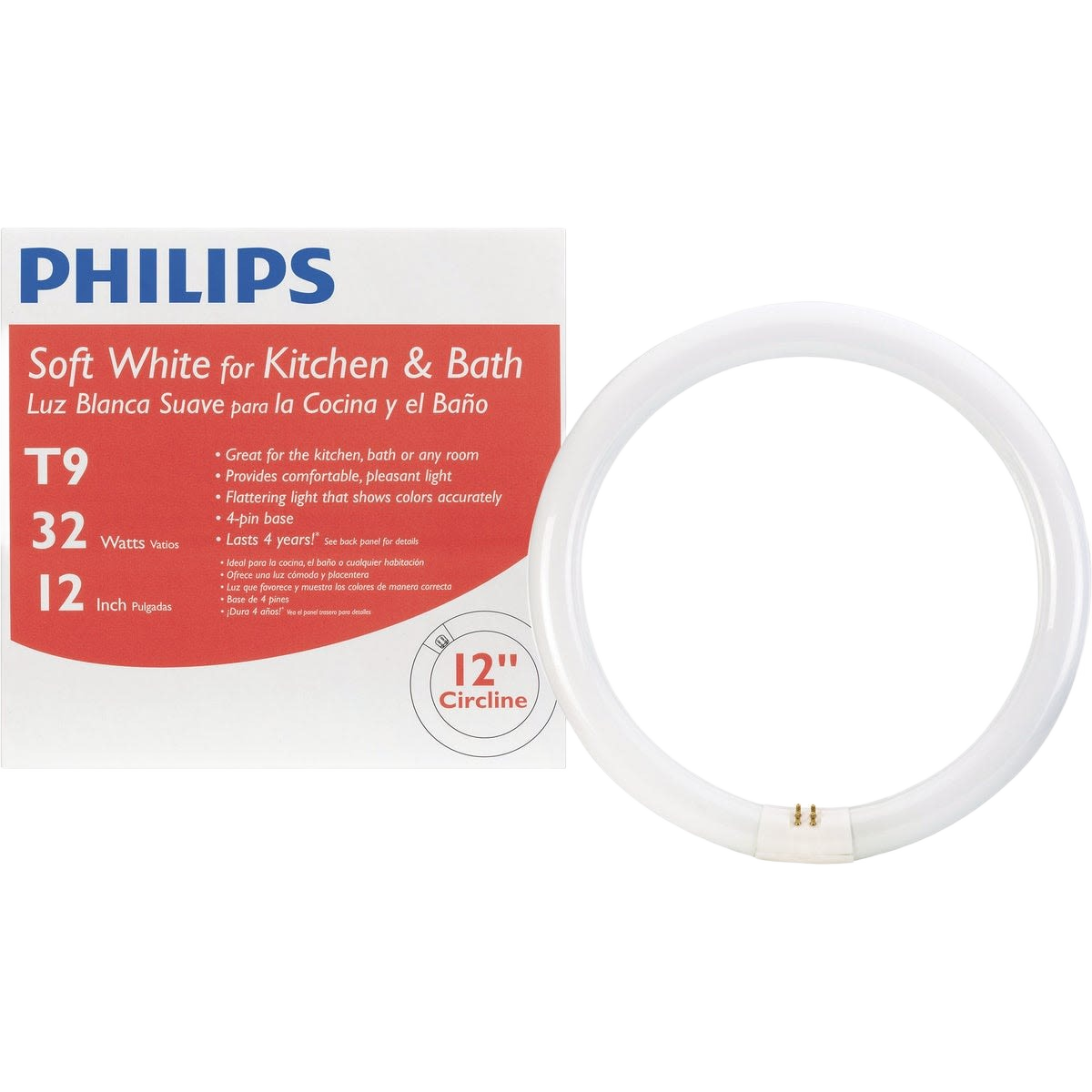 Philips 32 Watt T9 circline fluorescent bulb with 4-pin base for lighting and electrical home improvement projects