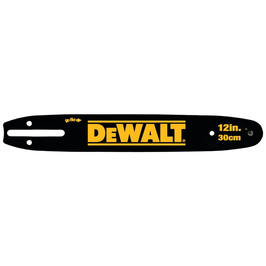 12-inch black chainsaw bar with yellow logo for power tool accessories in saw blades and home improvement collections