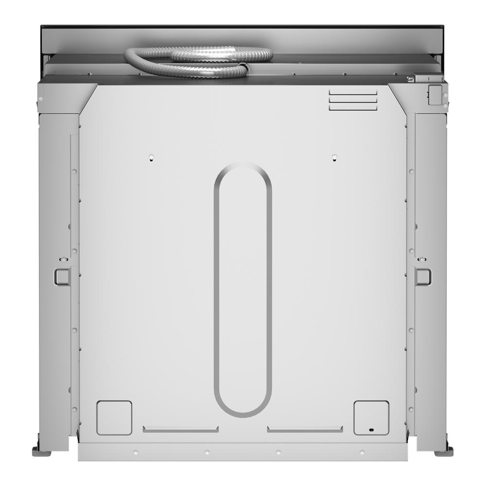 Rear view of stainless steel single wall oven with ventilation and connection ports in Appliances collection
