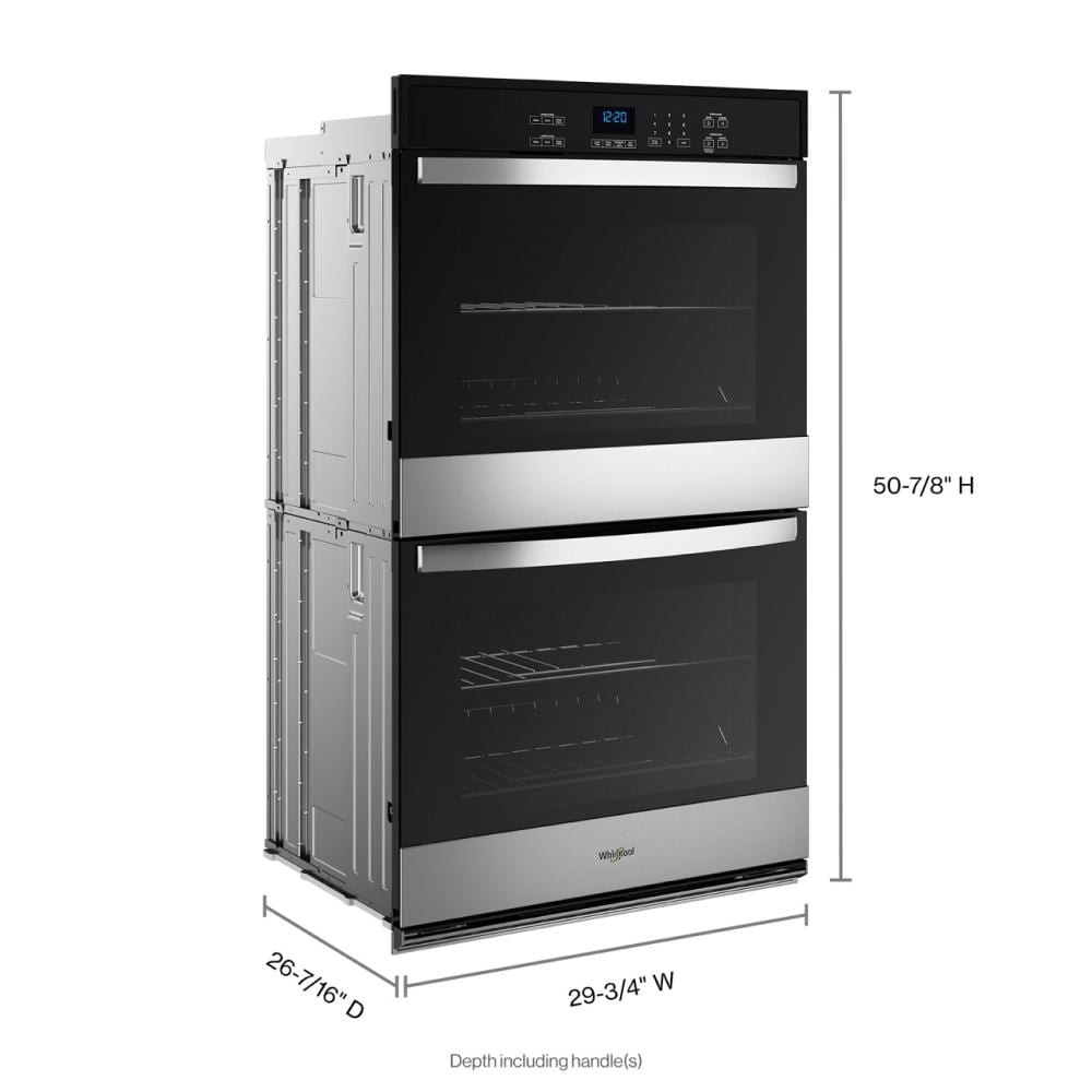 Double wall oven in stainless steel with digital controls from the Double Wall Ovens kitchen appliance collection
