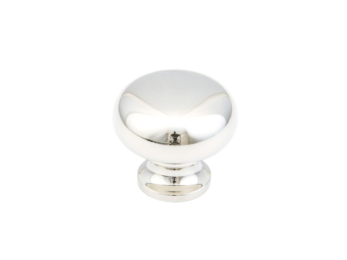 Polished metal knob with traditional style and smooth rounded design for home improvement projects and cabinet hardware