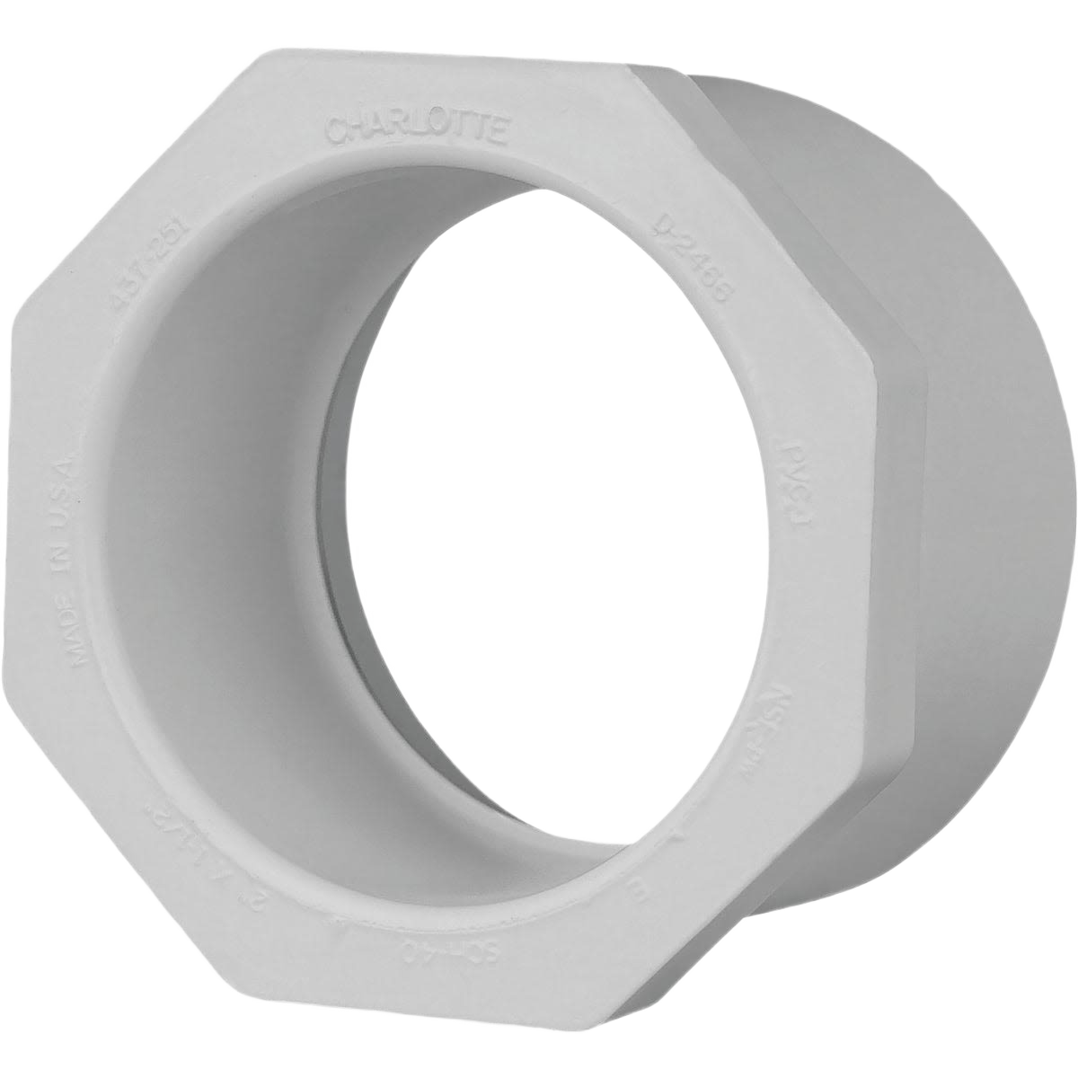Light gray PVC bushing for pipe size transition in plumbing from Pipes & Fittings under $50 collection