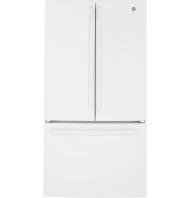 White French-door refrigerator with bottom freezer drawer in kitchen appliances and refrigerator collection