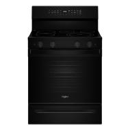 Black 30-inch electric smart range with smooth cooktop, digital controls, and oven door in ranges collection
