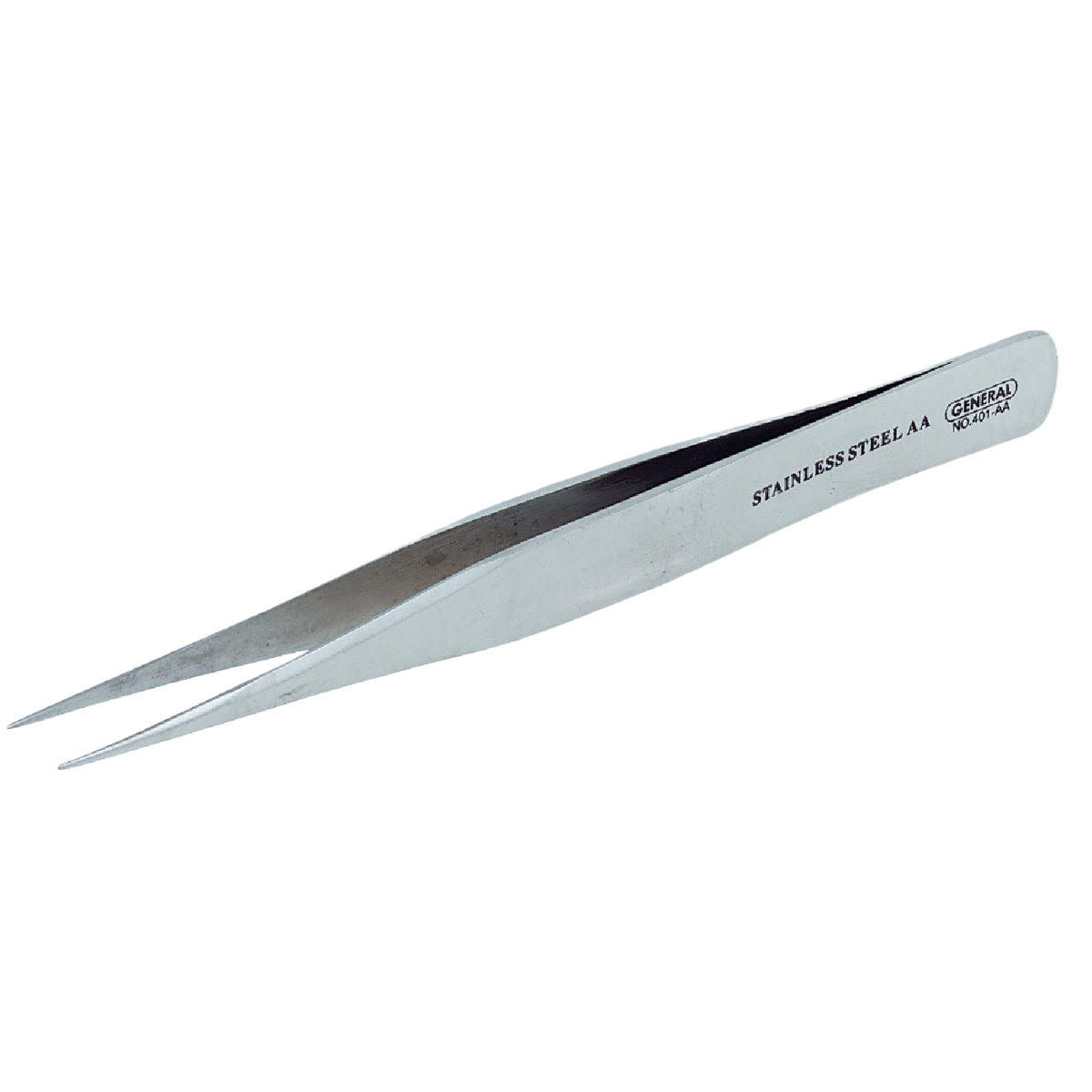 Stainless steel precision tweezers with strong bevel tips for detailed tasks in hand tools and woodworking tools collections