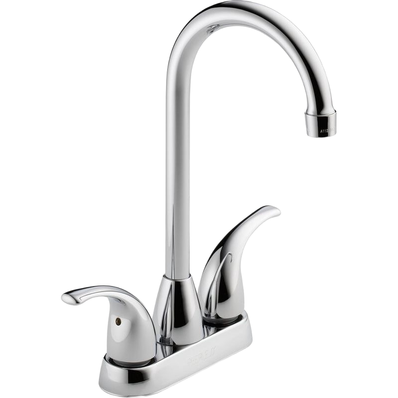 Chrome two-handle bar prep faucet with high arc spout for kitchen and home improvement under $100 collection