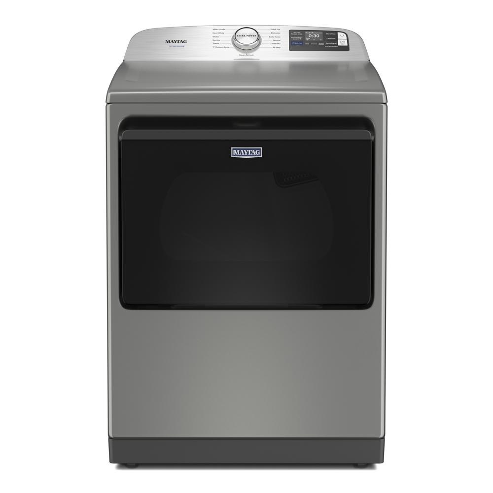 Stainless steel top load electric dryer with digital display and control dial in electric dryers and appliances collection