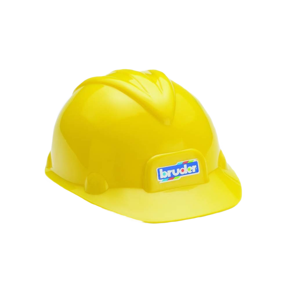 Bright yellow toy construction helmet designed for imaginative play in home improvement and tools activities