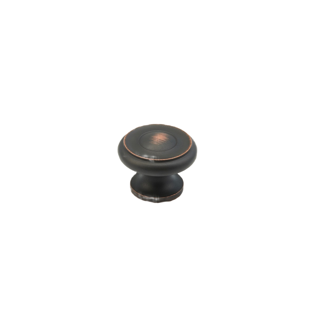 Round solid brass cabinet knob with Michelangelo Bronze finish for classic furniture hardware and home improvement projects