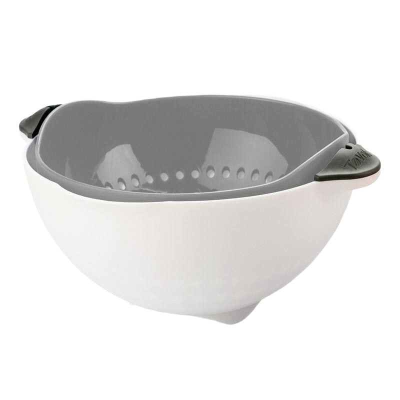 Oyster gray and white colander with handles for soaking and draining kitchenware fruits and vegetables under 50 dollars