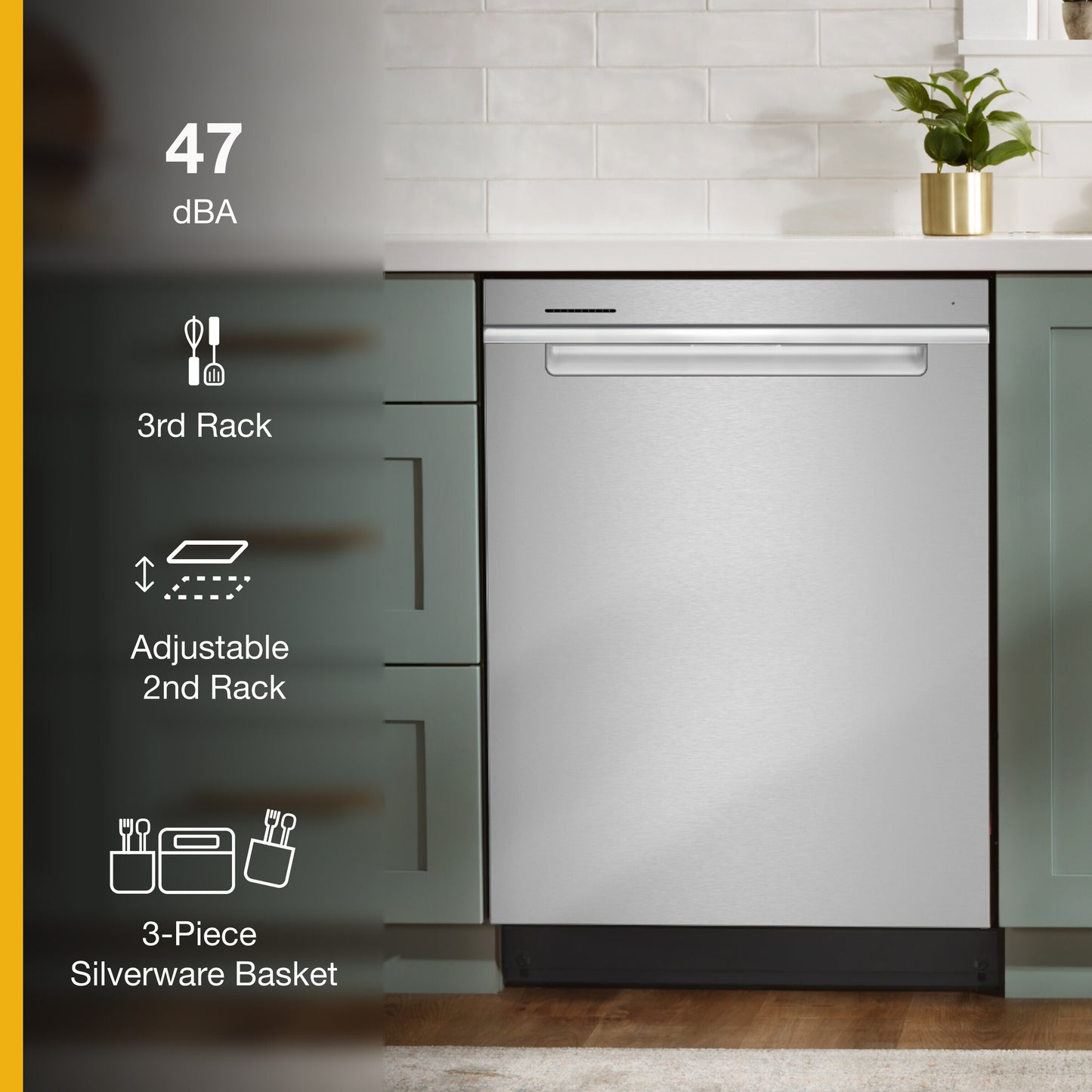 24” Stainless Steel Dishwasher with AI Intelligent Wash - 47 dBA