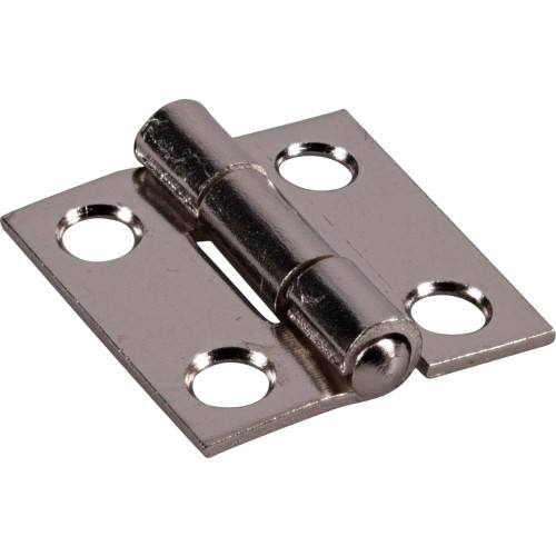 Satin nickel broad hinge with four mounting holes for cabinet and furniture hardware in home improvement under $50