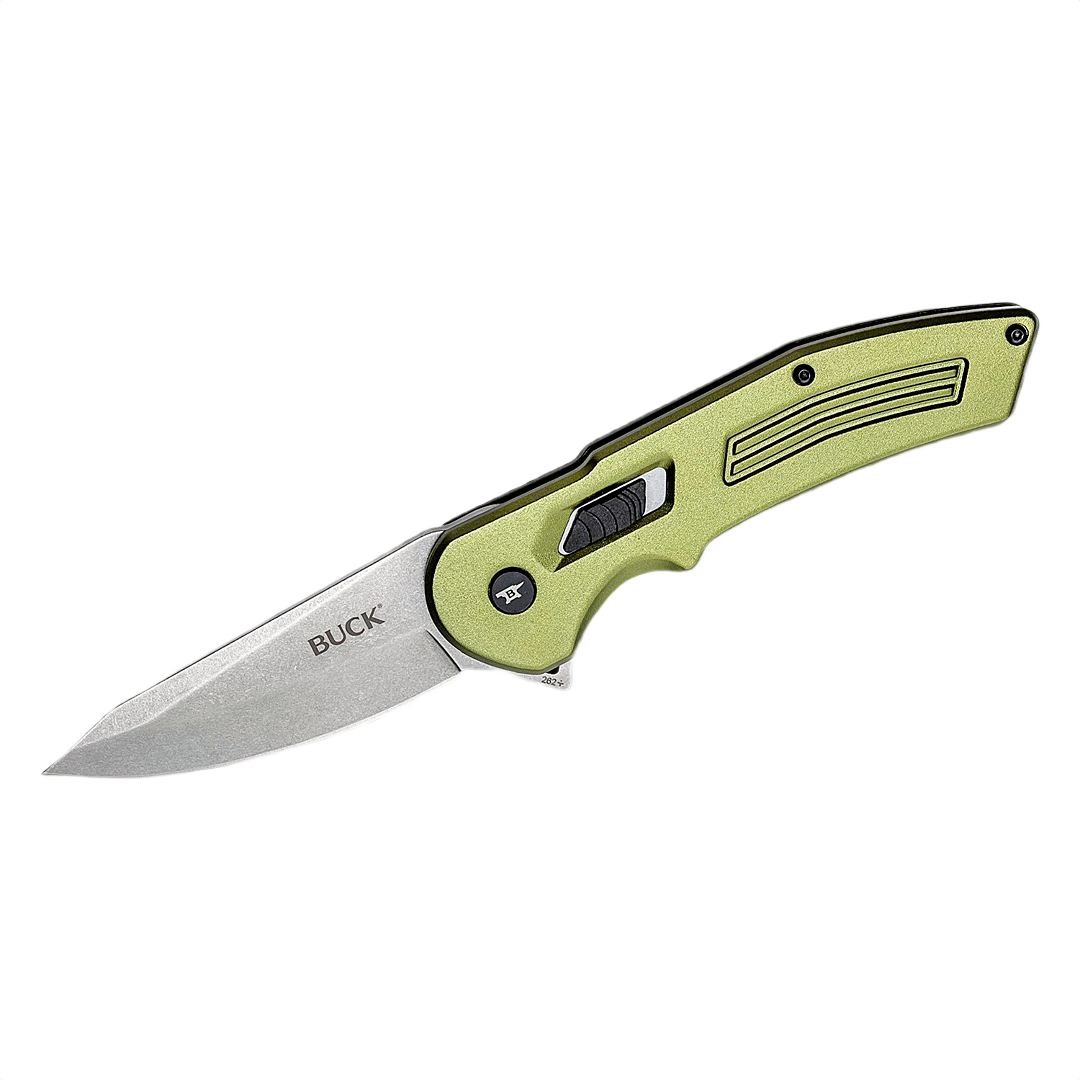 Folding pocket knife with assisted opening, green handle, and stainless steel blade for cutting and woodworking tools under $100