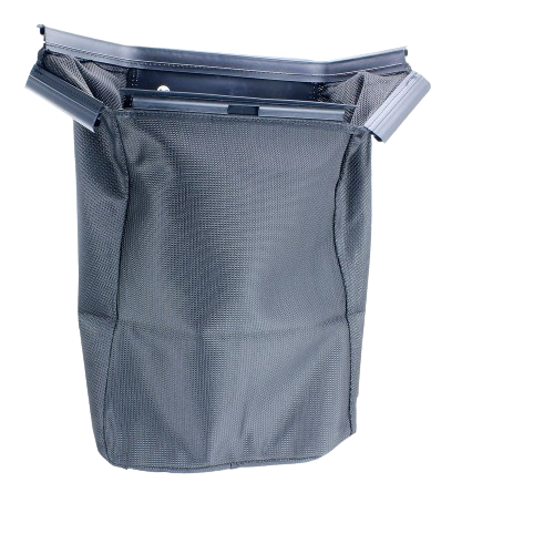 Black rear grass catcher bag with reinforced edges for lawn mower parts and accessories collections