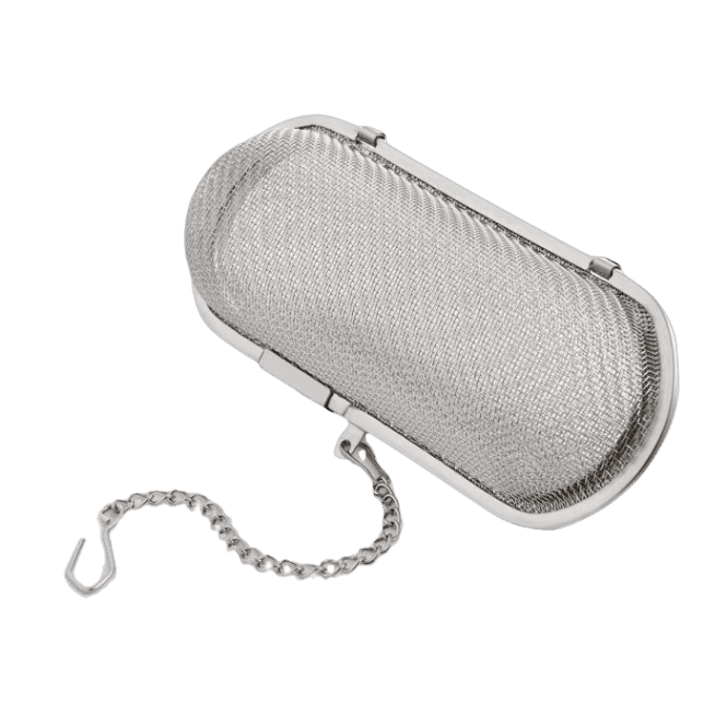 Stainless steel mesh infuser pod with chain, ideal for kitchenware and cooking utensils under $25 collection.