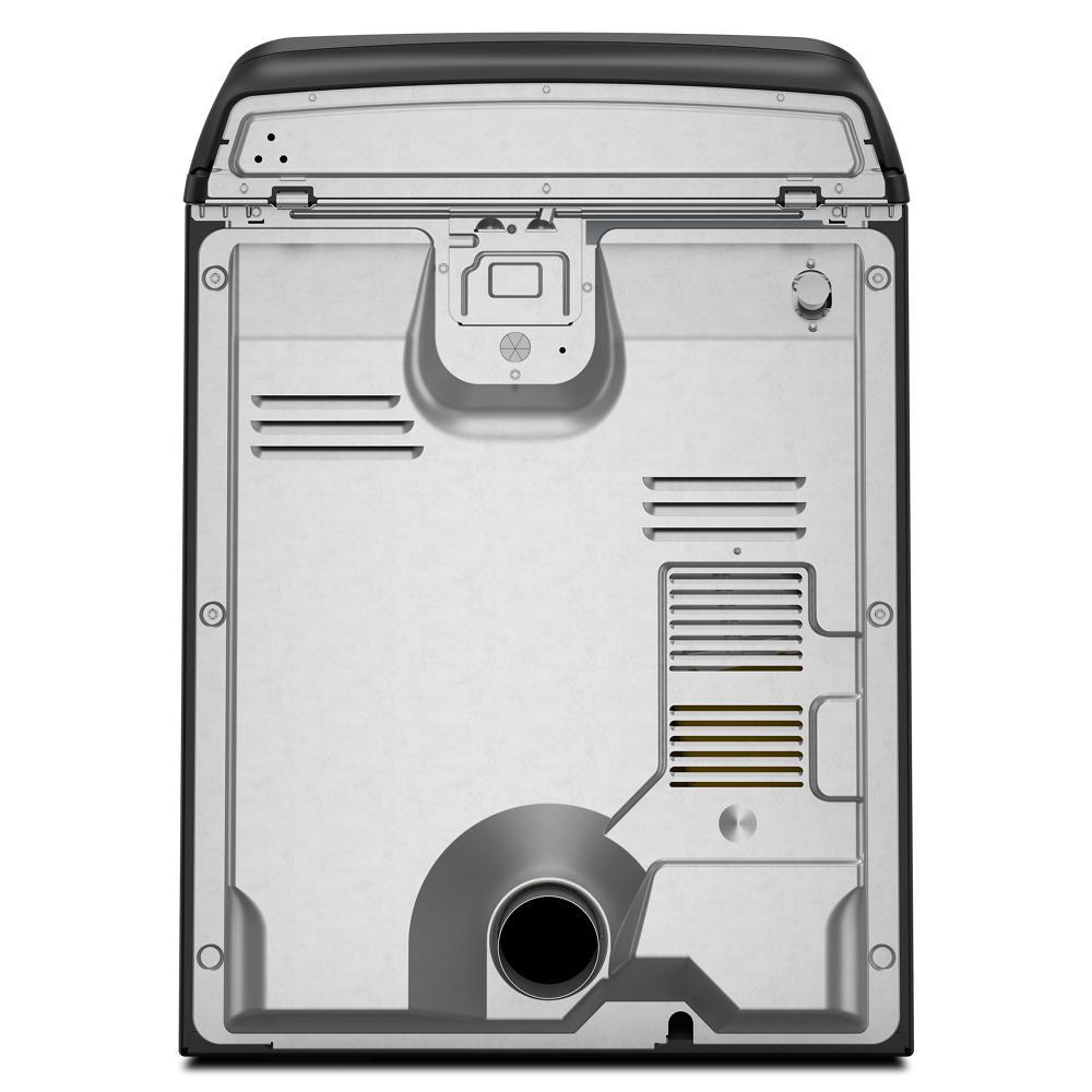 rear view of top load electric dryer showing vent and back panel design in dryers collection