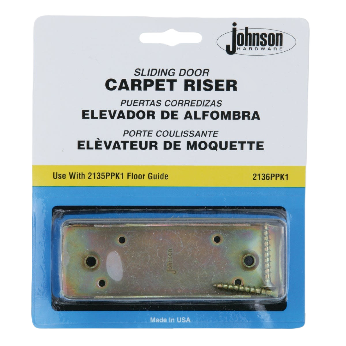 Sliding door carpet riser hardware with screws for floor guide installation in home improvement and hardware collection under $50