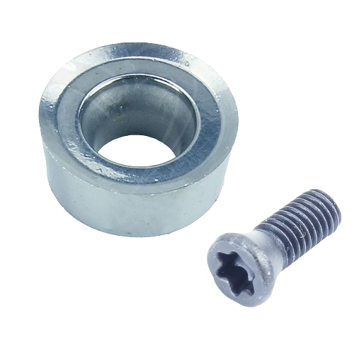 Metal circular cutter insert and small screw component used for woodworking and home improvement tools
