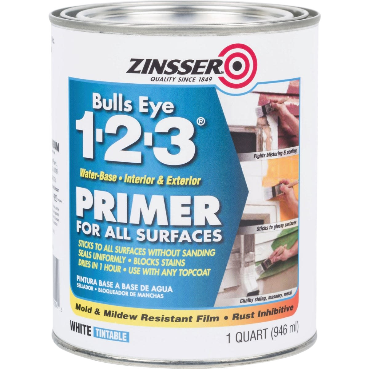 1-quart container of white water-based primer for interior and exterior surfaces in primer and paint supplies under $50 collections