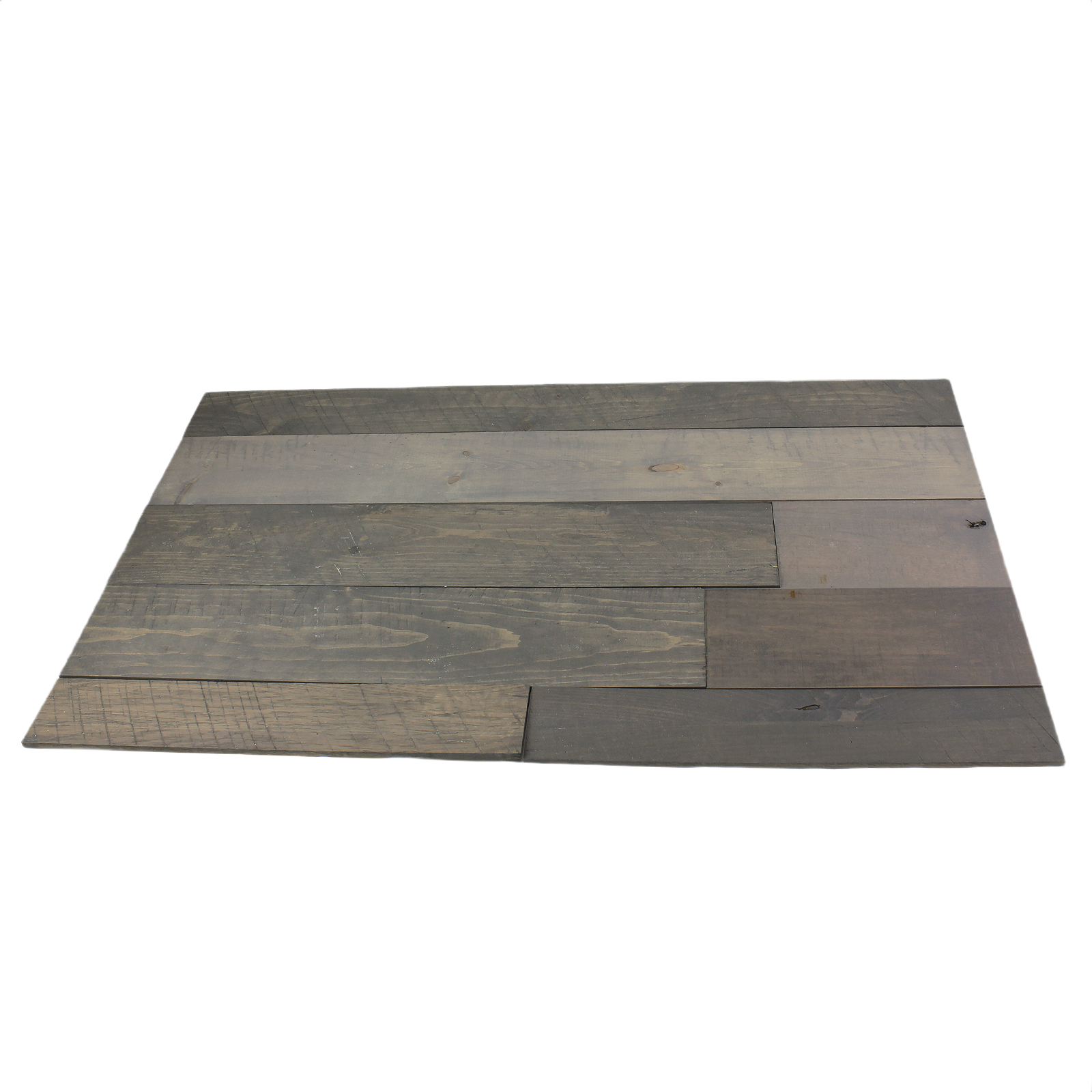 Gray textured wood wall planks arranged for home improvement in lumber and building materials under $100